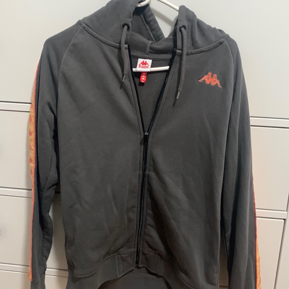 Kappa zipper sweater, medium, dark grey